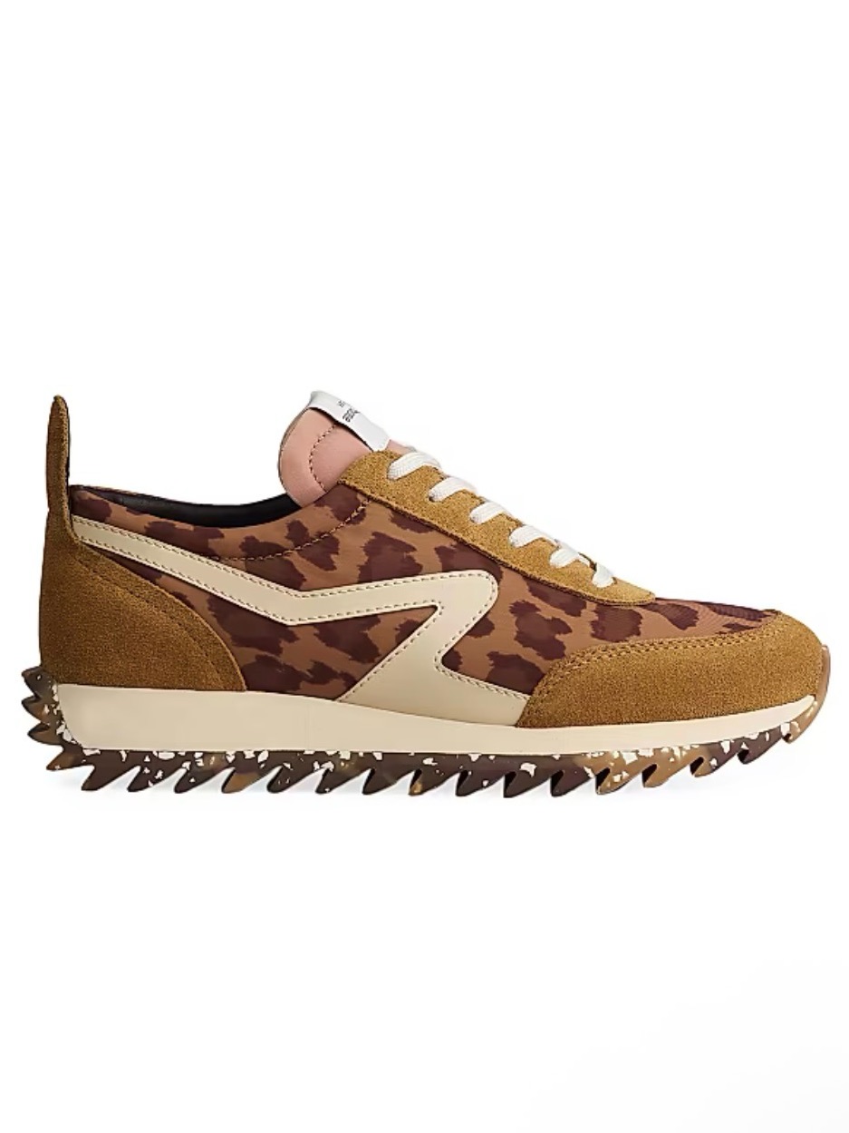 Rag & Bone Retro Runner Leopard Print Suede Sneakers Size 39.5